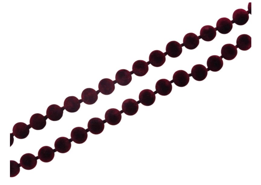 Ball chain flocking wool 6mm 80cm burgundy
