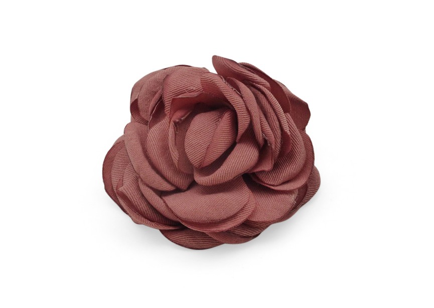 Rose textile fleur à coller 70x35mm vieux rose
