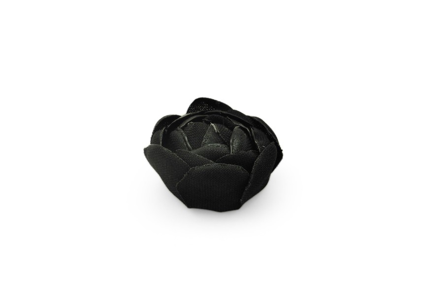 Peony textile gluing flower 25x16mm black