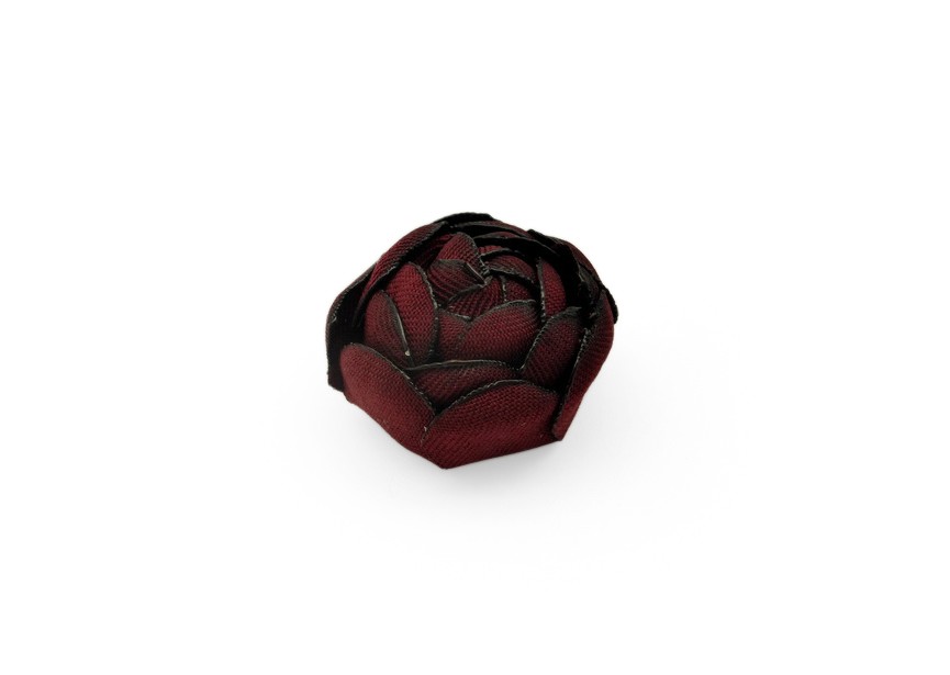 Pivoine textile fleur à coller 25x16mm rouge f.