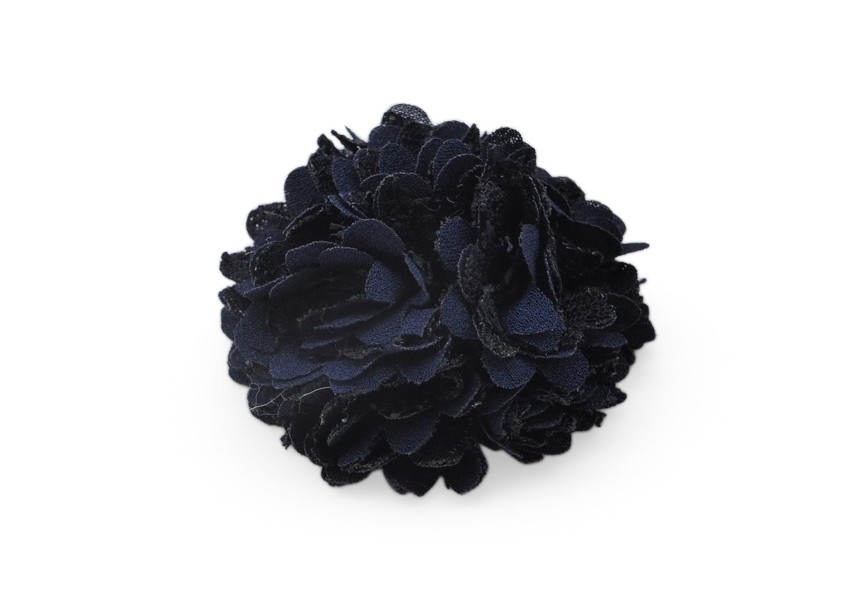 Dahlia textile gluing flower 50x30mm dk.blue