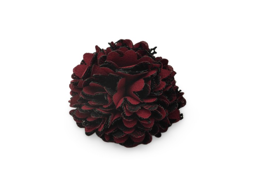 Dahlia textile gluing flower 50x30mm dk.red
