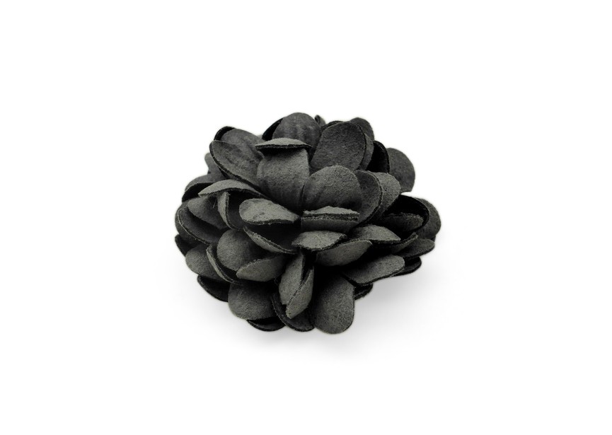 Aster textile gluing flower 55x22mm grey