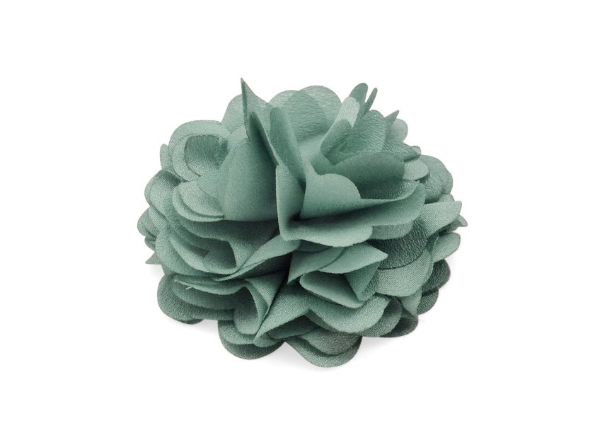 Oeillet textile fleur à coller 67x35mm turquoise cl.