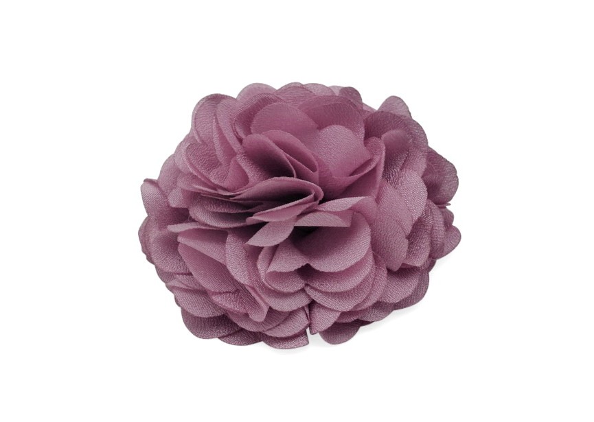 Oeillet textile fleur à coller 67x35mm lilas