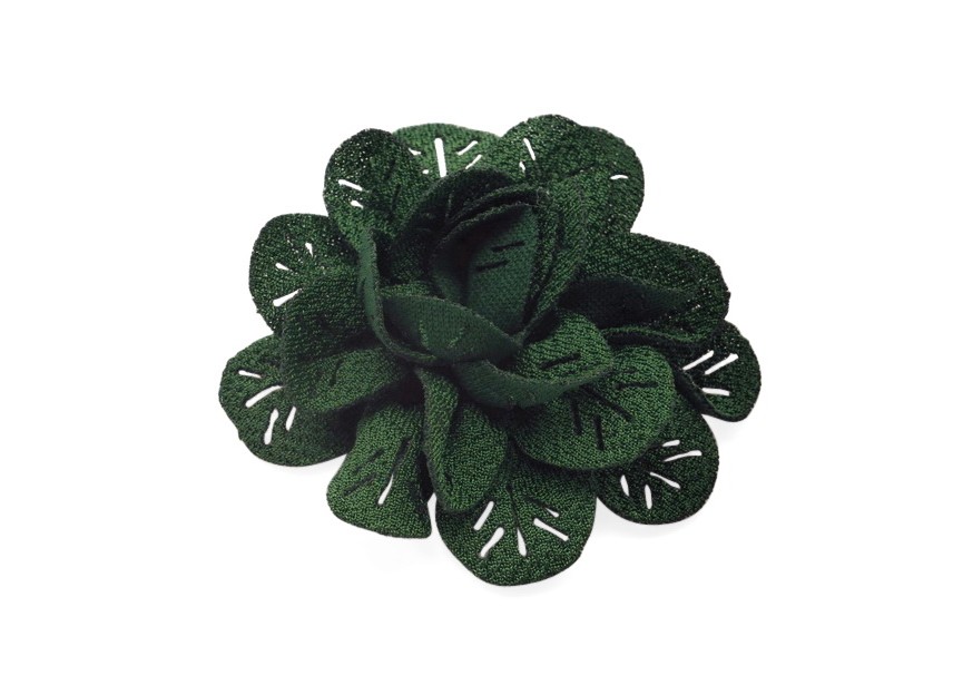 Camélia textile fleur à coller 55x22mm vert f.