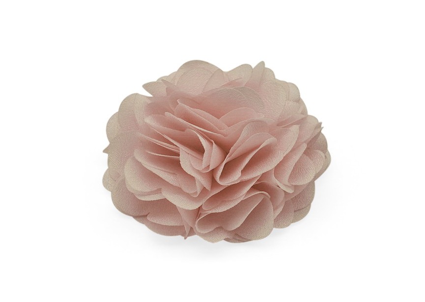 Oeillet textile fleur à coller 67x35mm rose clair