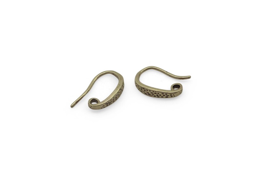 Hook earring open 15x3mm antique gold