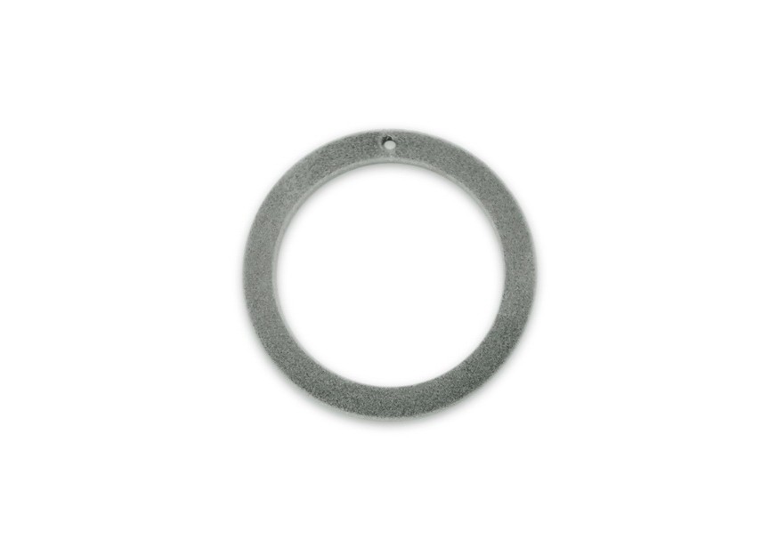 Pendentif cercle en velours 39x4x3mm gris cl.