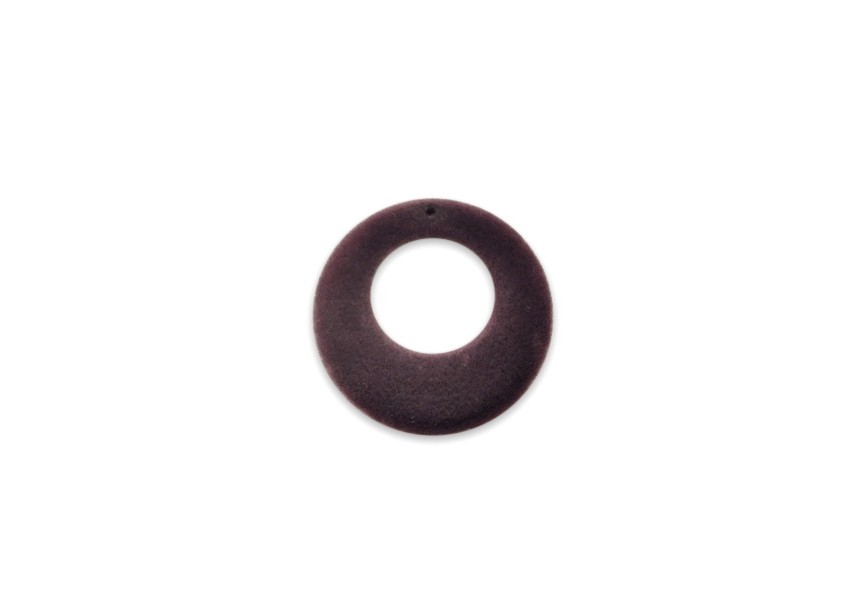 Pendant flocking wool donut asymmetrical 27mm cassis