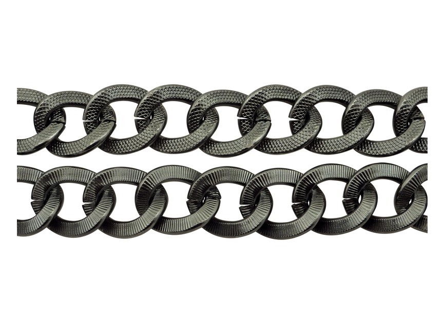 Aluminium chain 22.8x18.8mm hematite