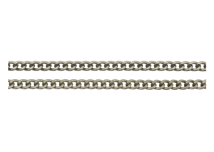 Aluminium chain 5.4x4.4mm matt rhodium
