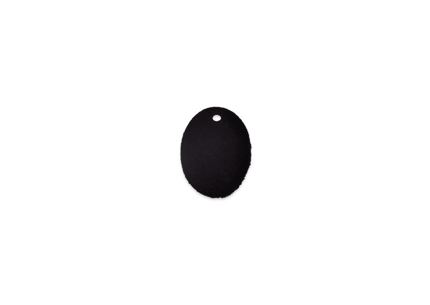 Pendentif ovale en velours 21x16x2mm noir