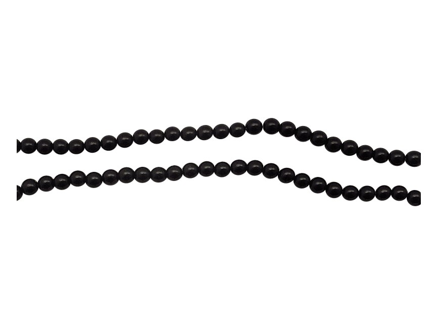 Perles nacrée de verre 6mm / 80cm noir