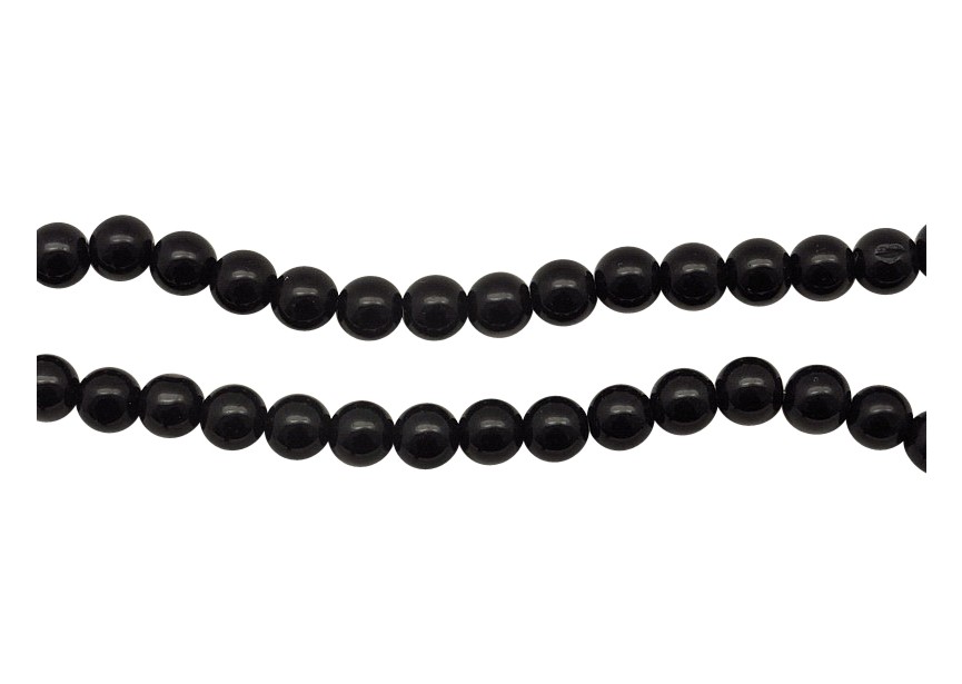 Glass pearls 10mm / 80cm black
