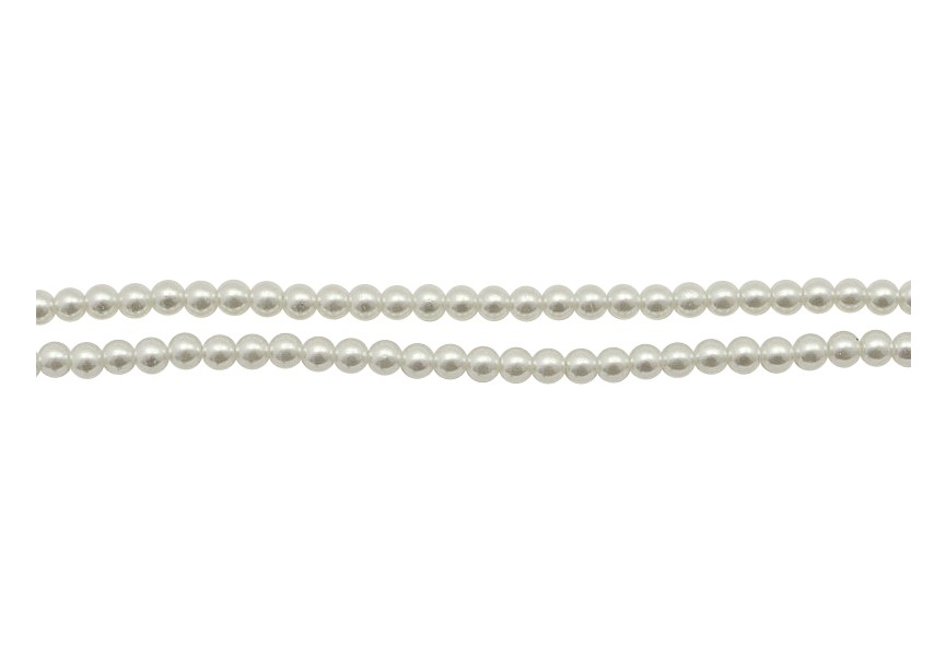 Glass pearls 6mm / 80cm off white