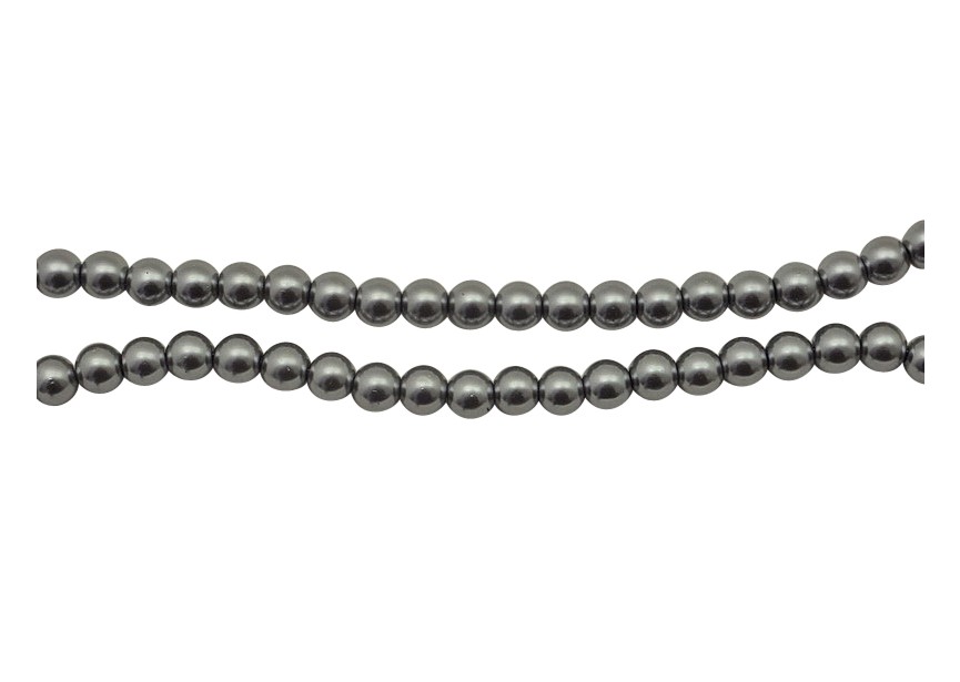 Glass pearls 8mm / 80cm light grey