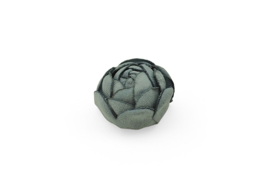 Pivoine textile fleur à coller 25x16mm bleu gris
