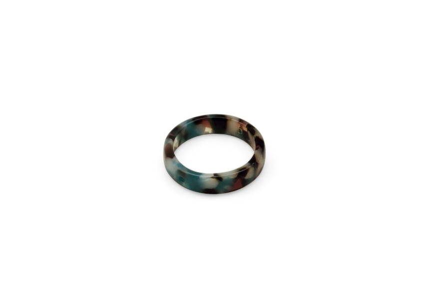 Resin spacer ring 30x3mm blue brown mix
