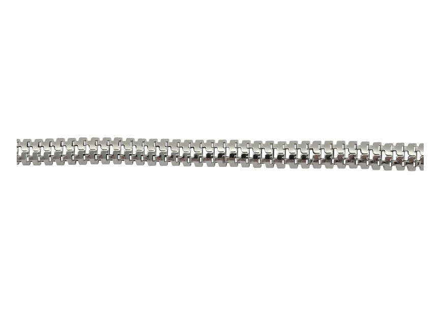 Ketting slang plat 17mm rhodium