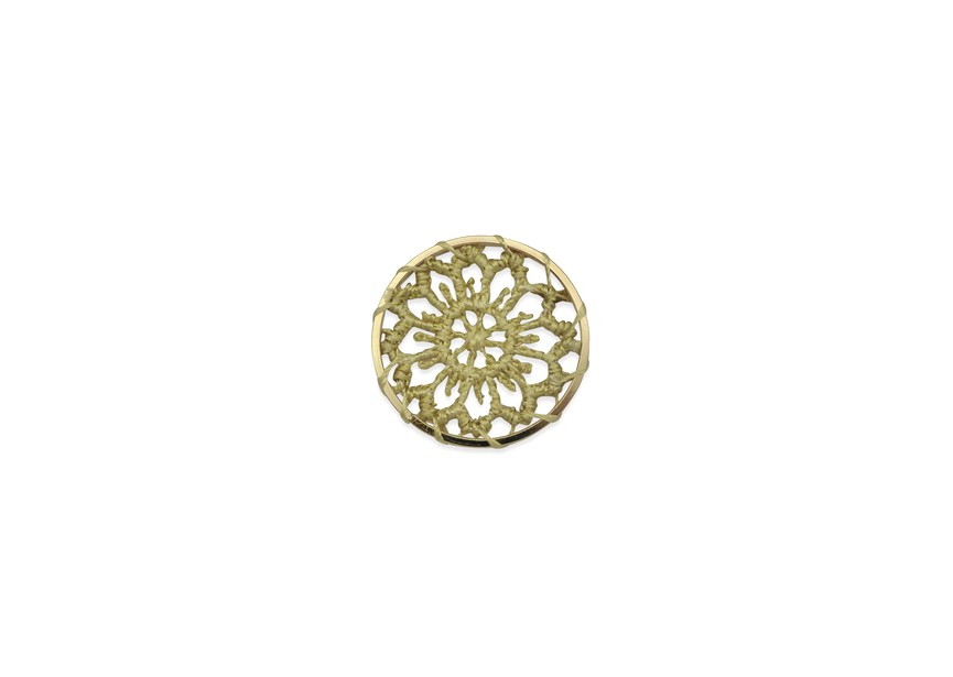 Connector textile crocheted 28mm gold