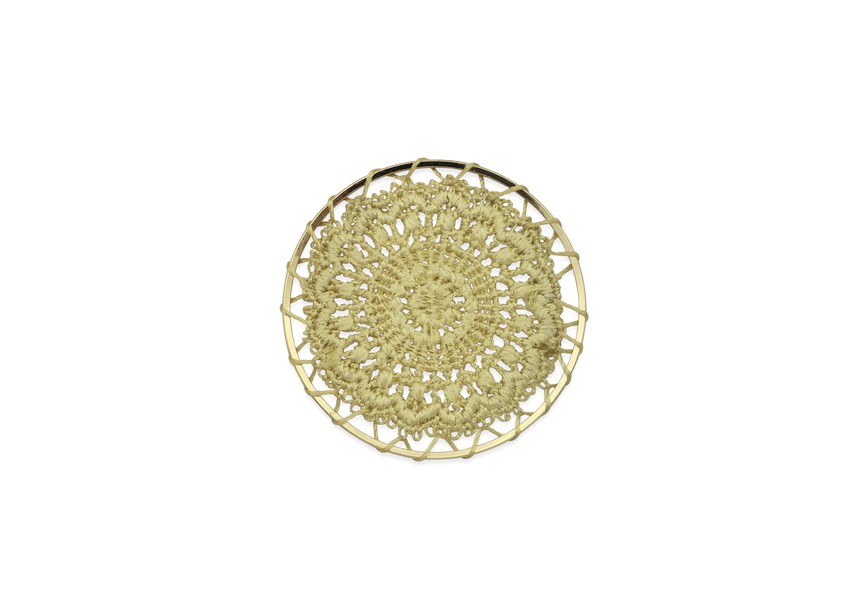 Connector textile crocheted 46mm gold