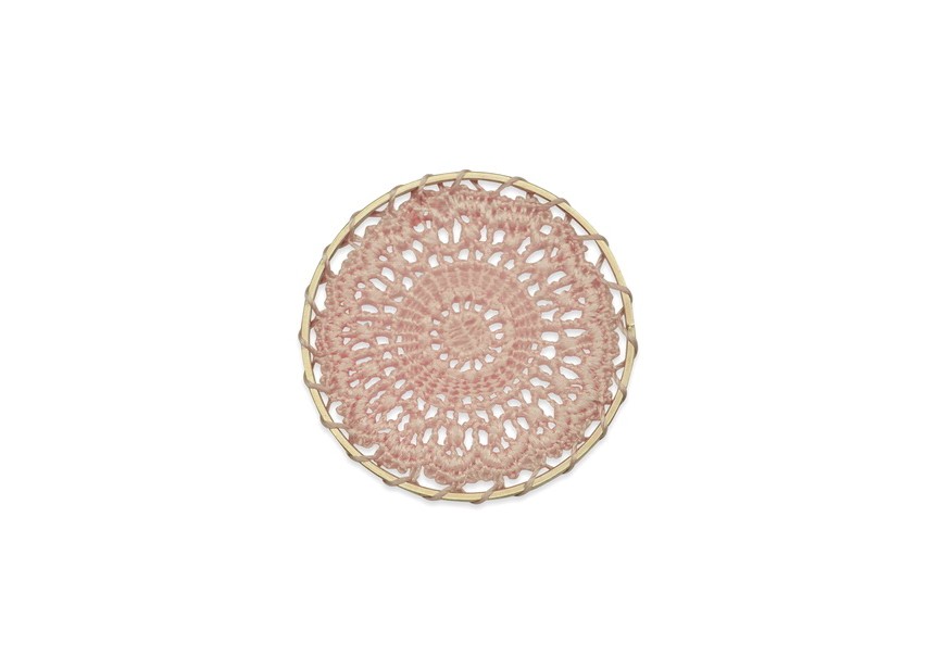 Connector textile crocheted 46mm soft pink
