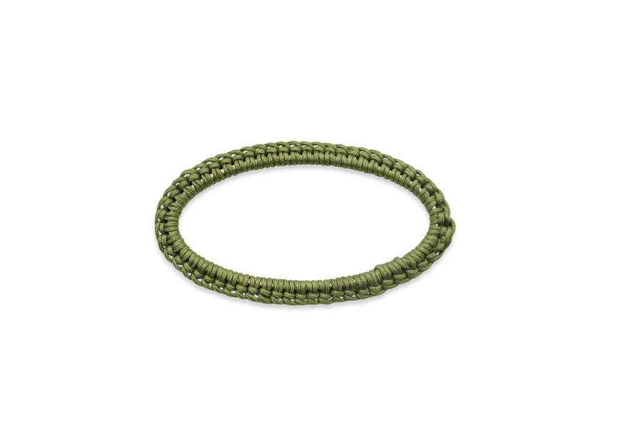 Link/Connector textile crocheted 60x34mm olive