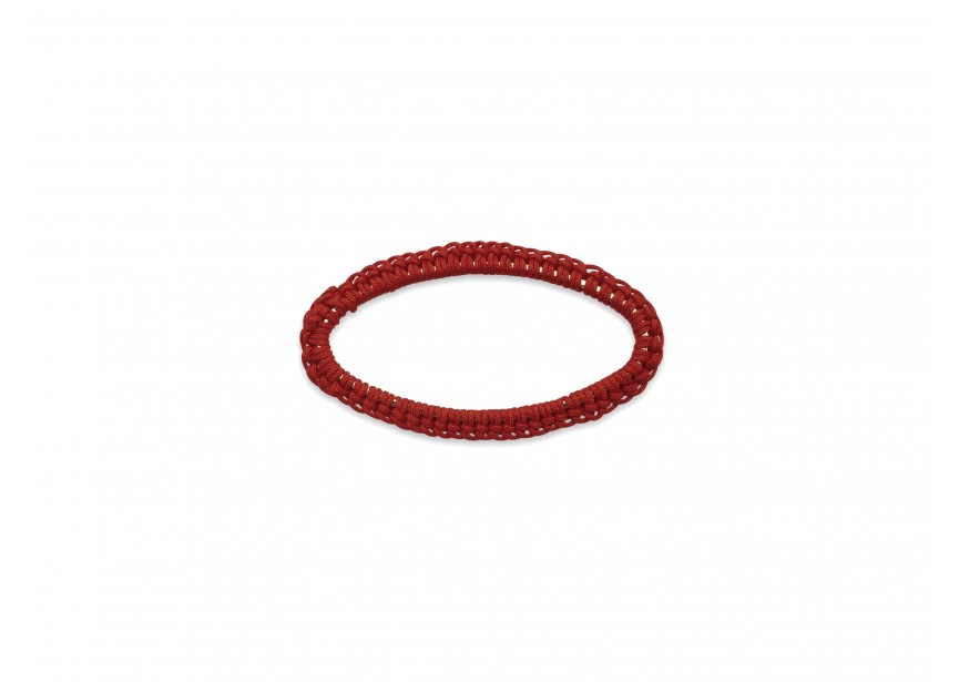 Intercalaire textile au crochet 44x24mm rouge