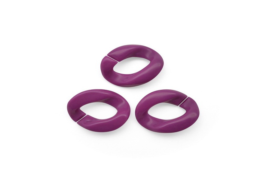 Acrylic spacer chain link 29x20mm magenta