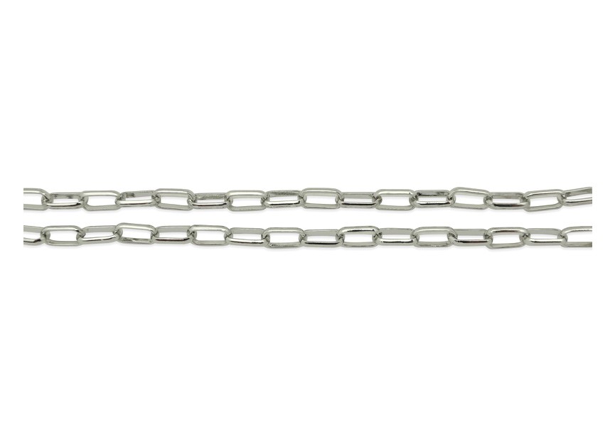 Chain oval 8.5x5x1.6mm rhodium