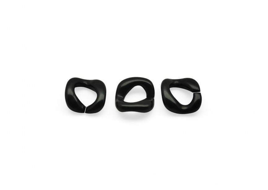 Acrylic spacer chain link 15mm black