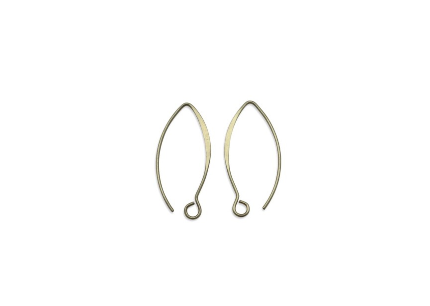 Hook earring ellipse 24mm antique gold