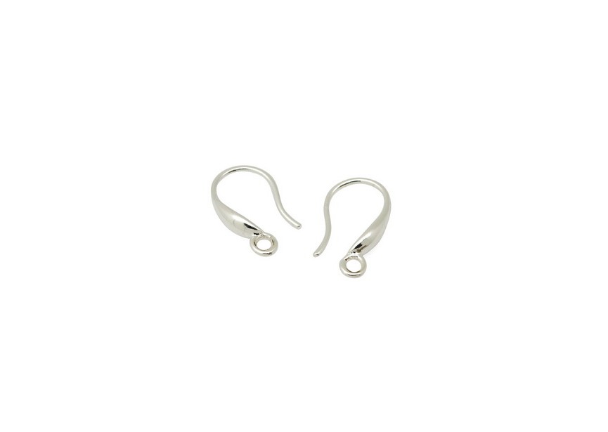 Hook earring + ring 15x3.3mm silver