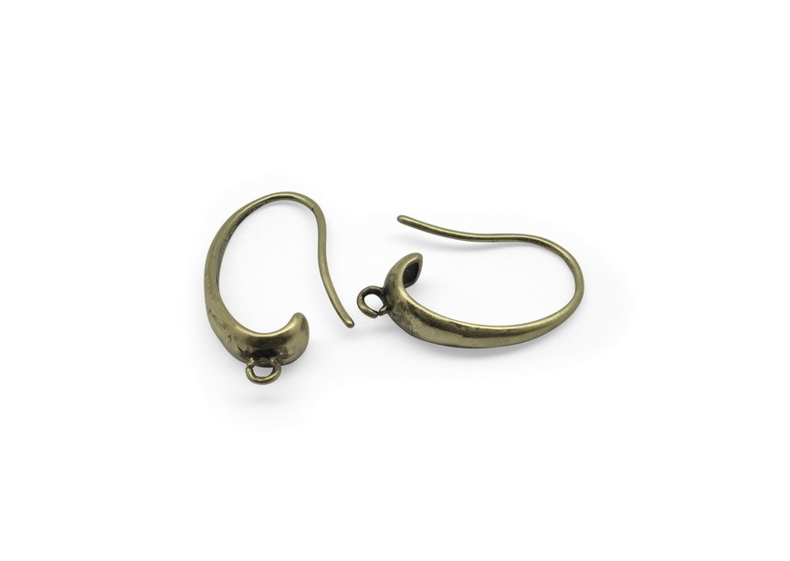 Hook earring + ring 23x5mm antique gold