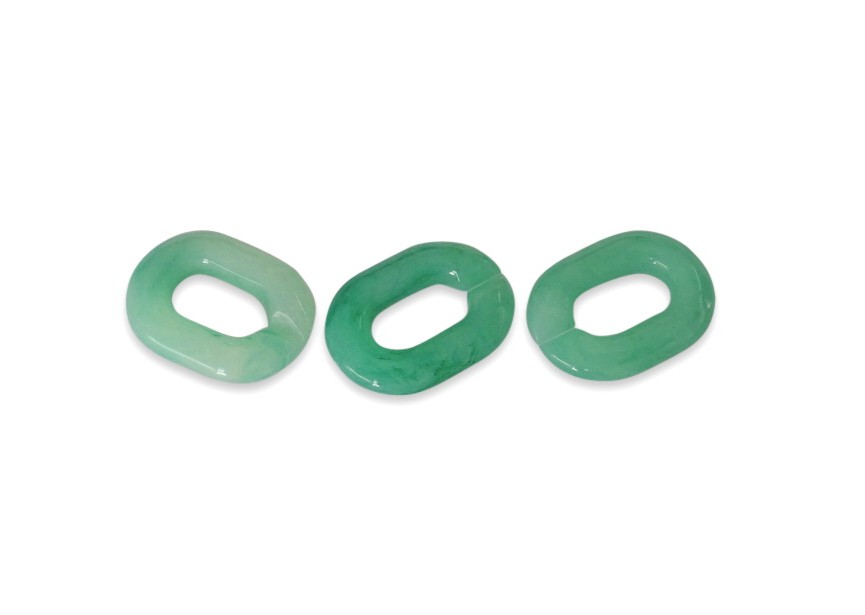 Acrylic spacer chain link 24x18x5mm patina green