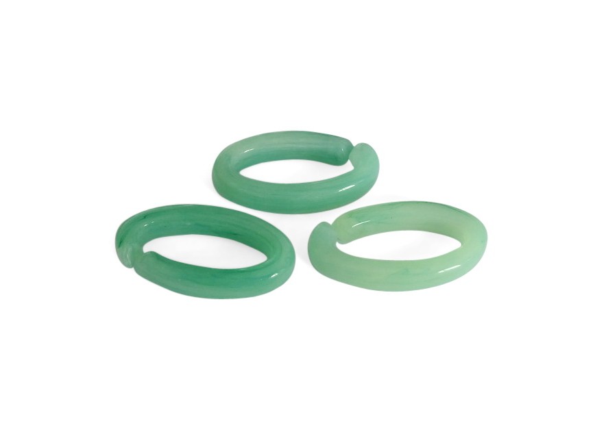 Acrylic spacer chain link 35x20mm patina green