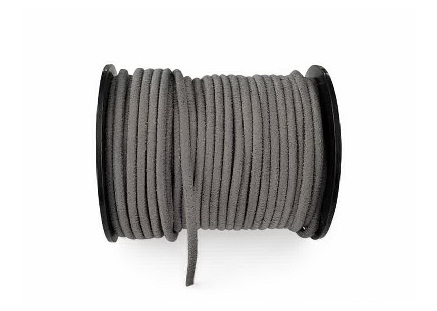 Faux suede cord microfiber 3mm 10m dark grey