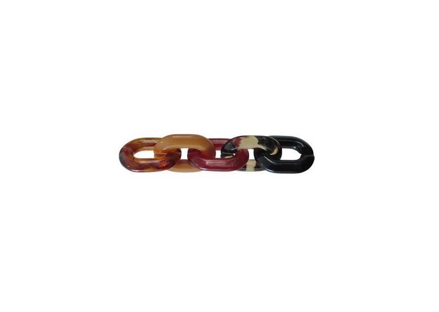 Acrylic spacer chain link 24x18x5mm cognac