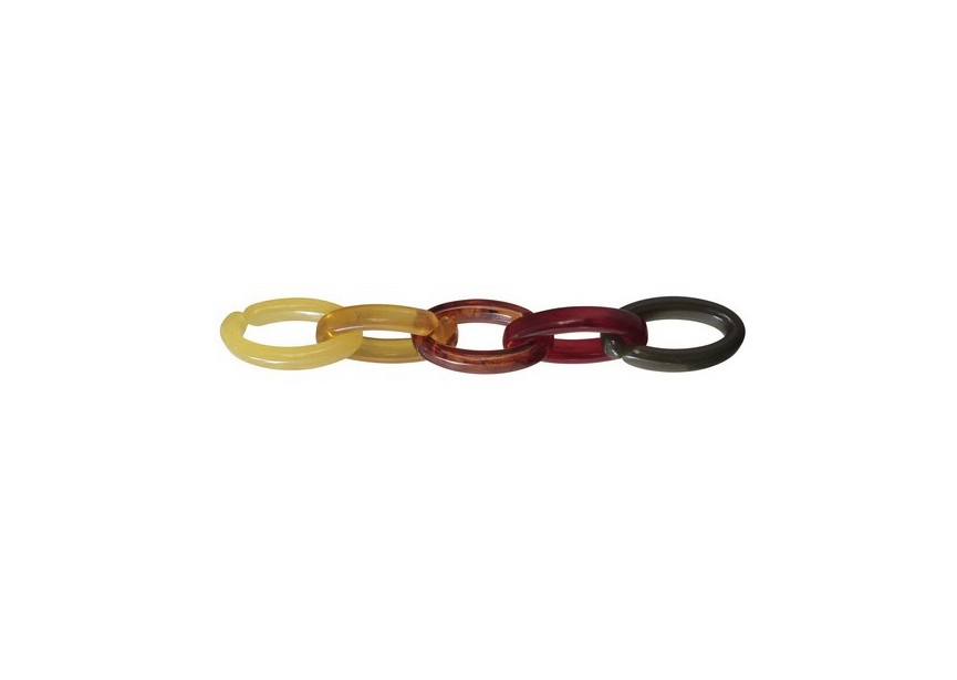 Acrylic spacer chain link 35x20mm khaki