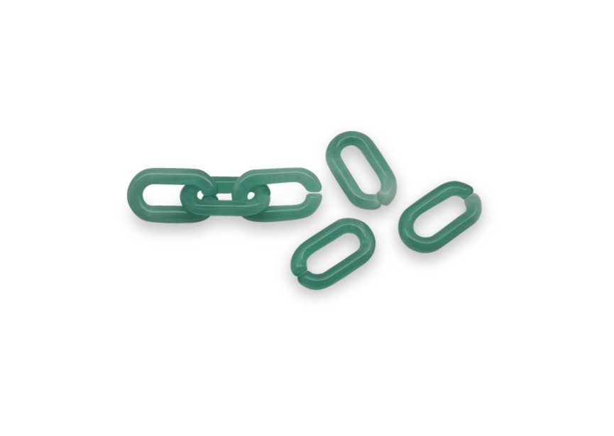 Acrylic spacer chain link 14x8mm petrol green