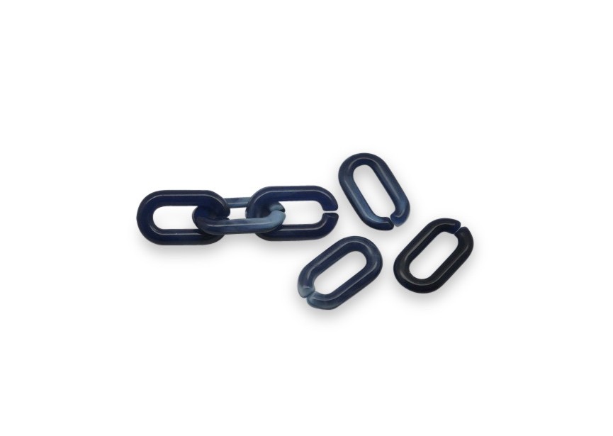 Acrylic spacer chain link 14x8mm dark blue mix