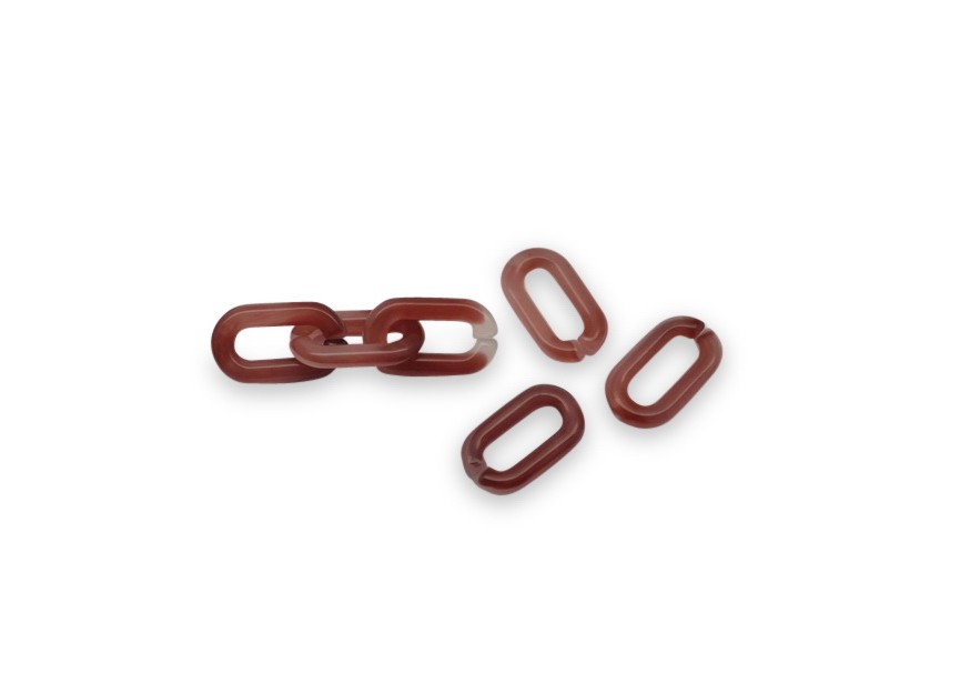 Acrylic spacer chain link 14x8mm brown red mix