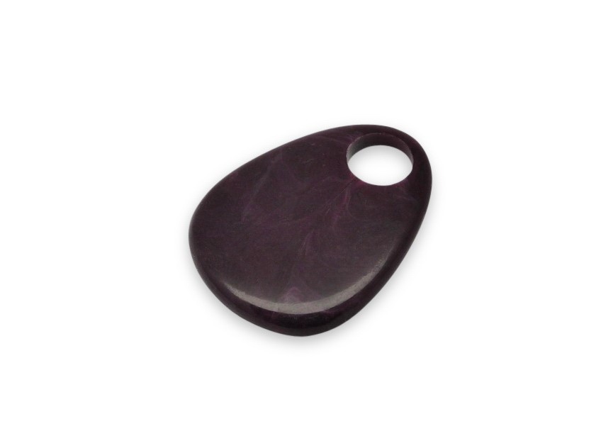 Acrylic pendant 38x29x5/9mm dark purple