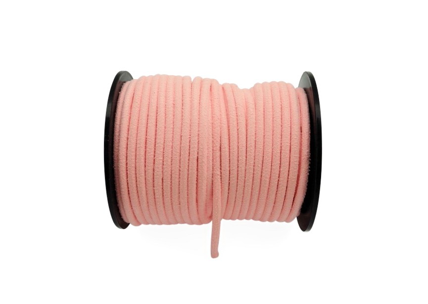 Faux suede cord microfiber 3mm 10m light pink