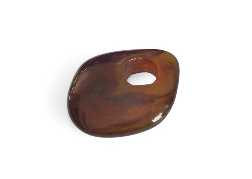 Acrylic pendant chunky 51x42x15/12mm maroon brown