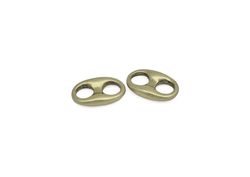 Spacer 2 holes 20x13/6.5mm antique gold