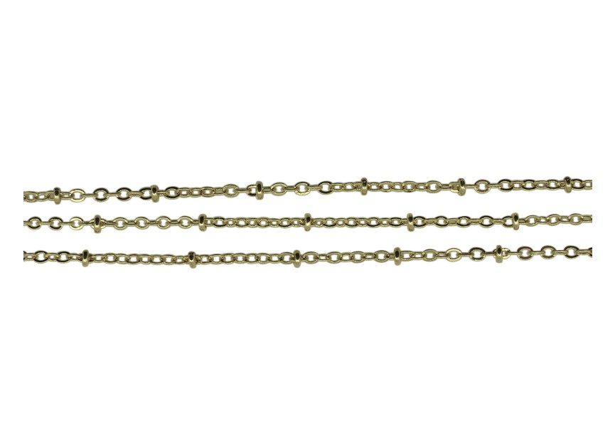 Chain oval + ball 3mm gold