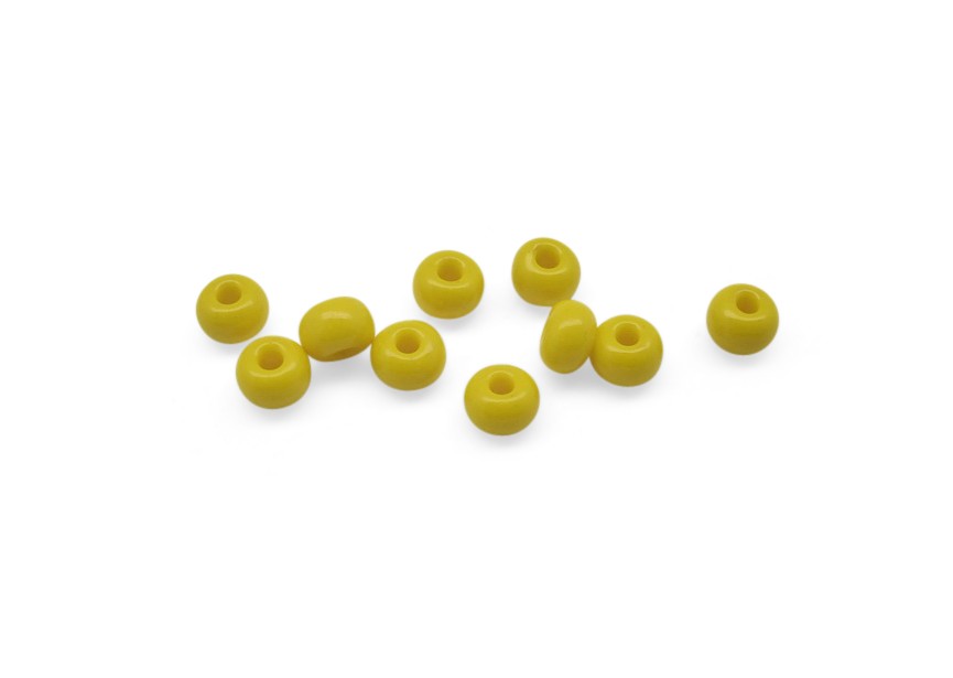 Perles Tchèque 4x6mm 48pc jaune