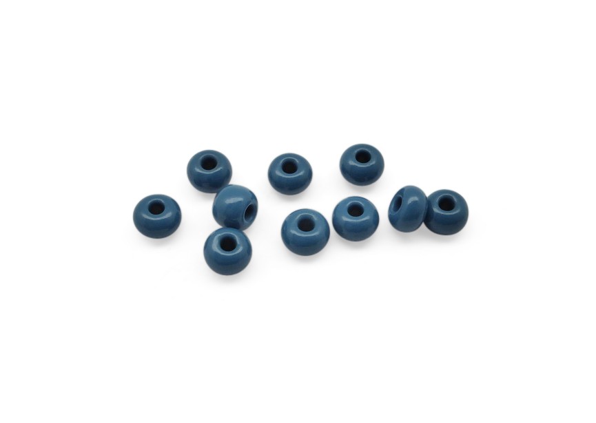 Glass beads Czech 4x6mm 48pcs petrol blue